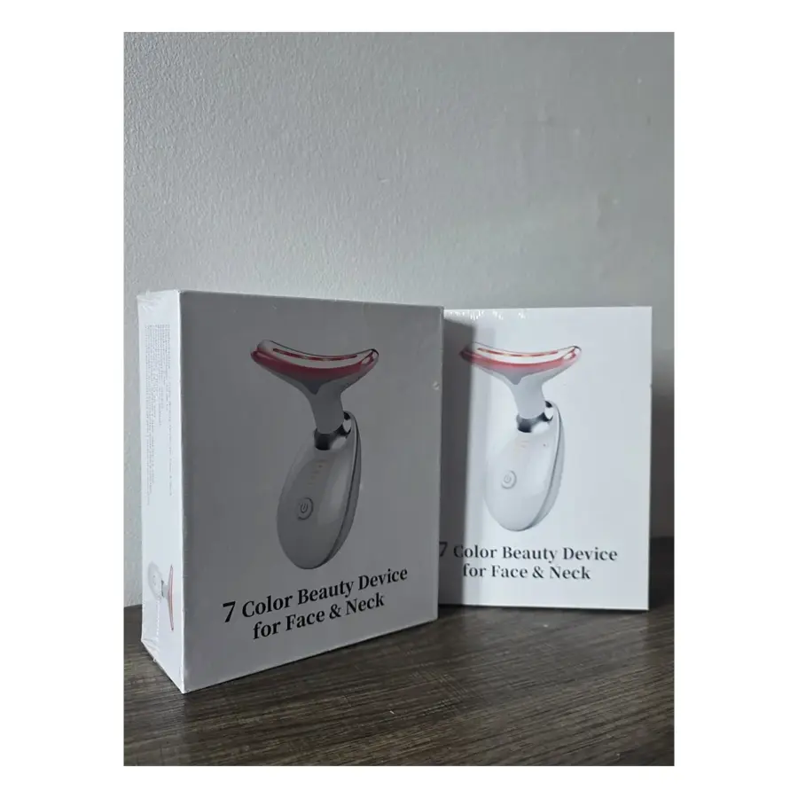 3-in-1 LED face and neck massager in sealed 7 Color Beauty Device retail boxes